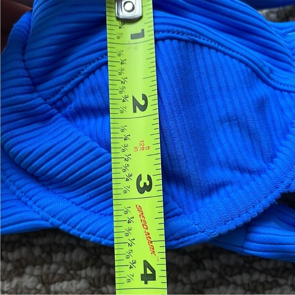 NWT Swimsuits For All Ribbed Electric Blue Bikini Swim Set (size S) - Picture 6 of 13